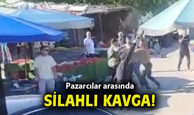 İzmir'de pazarcılar arasında silahlı kavga kamerada