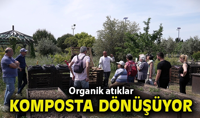 Organik atıklar komposta dönüşüyor