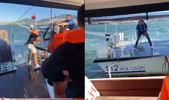 İzmir'de denizde korku dolu anlar: Su alan teknedeki 6 yolcu kurtarıldı