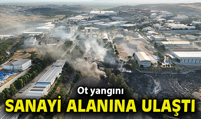 Ot yangını sanayi alanına ulaştı